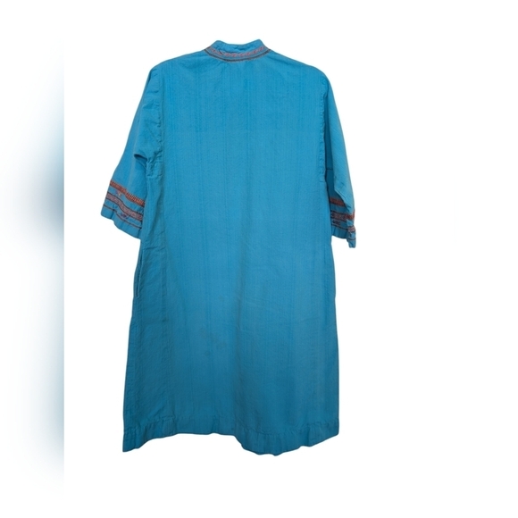 Josefa blue embroidery tunic made in Mexico sz L - Picture 2 of 15